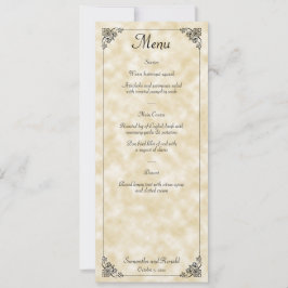 Cartão de Menu de Casamento do Estilo de Papel de 