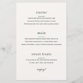 Cartão de Menu de Casamento do Jardim Floral Morri