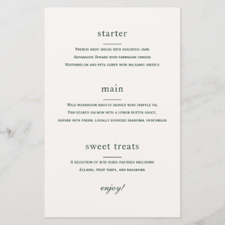 Cartão de Menu de Casamento do Jardim Floral Morri