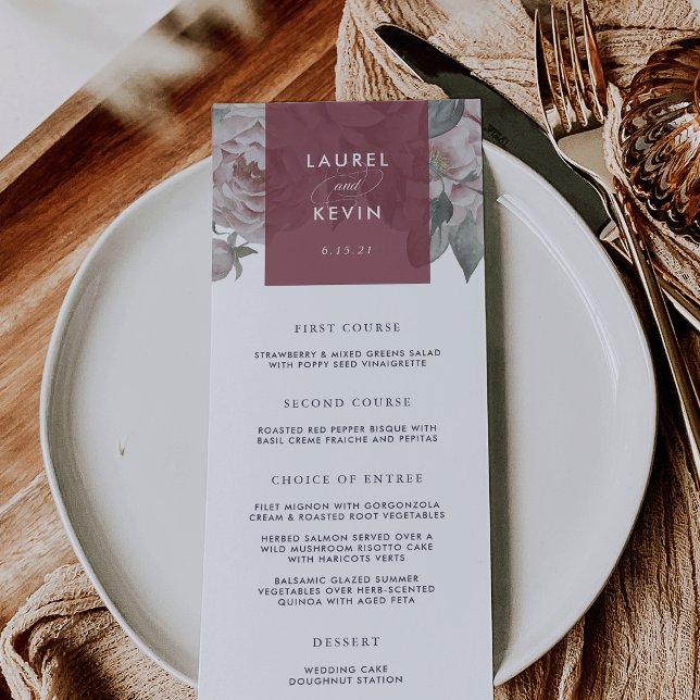 Cartão de Menu de Casamento do Jardim Inglês | Mar (Criador carregado)