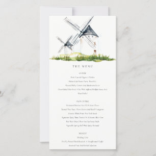 Cartão de Menu de Casamento do Tema da Fazenda rus