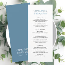 Cartão de Menu de Casamento Elegante Chic Minimali