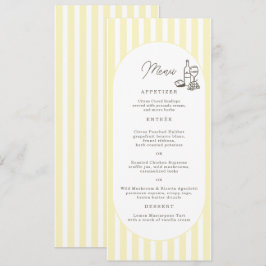 Cartão de Menu de Casamento Elegante com Listras A