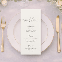 Cartão de Menu de Casamento Elegante com Listras N