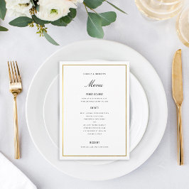 Cartão de Menu de Casamento Elegante de Fronteira