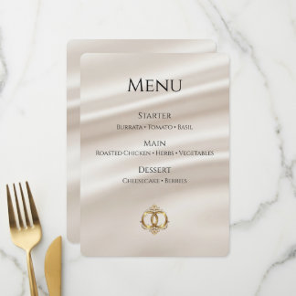 Cartão de Menu de Casamento Elegante | Moderno Abs