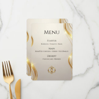 Cartão de Menu de Casamento Elegante | Moderno Abs