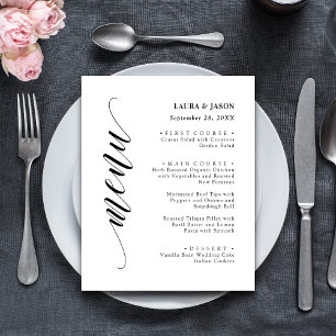 Cartão de Menu de Casamento em Letra de Fantasia C