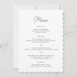 Cartão de Menu de Casamento em Letra Manuscrita Es