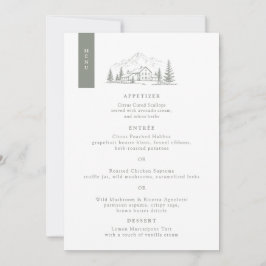 Cartão de Menu de Casamento em Madeira de Pinheiro