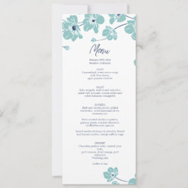 Cartão de Menu de Casamento Floral de Anêmona Eleg