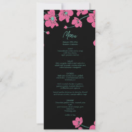 Cartão de Menu de Casamento Floral de Anêmona Eleg
