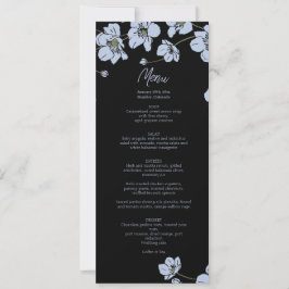 Cartão de Menu de Casamento Floral de Anêmona Eleg
