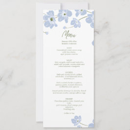 Cartão de Menu de Casamento Floral de Anêmona Eleg