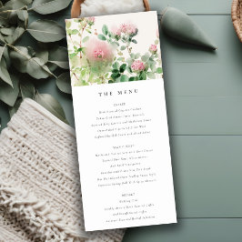 Cartão de Menu de Casamento Floral de Jardim Flora