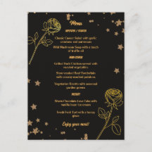 Cartão de Menu de Casamento Floral em Folha de Our