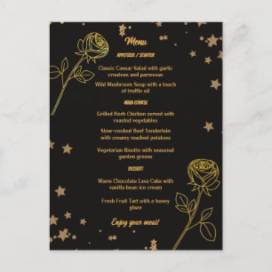 Cartão de Menu de Casamento Floral em Folha de Our