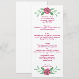 Cartão de Menu de Casamento Foliar de Folhagem, Ve