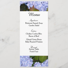 Cartão de Menu de Casamento Hydrangeas Roxo