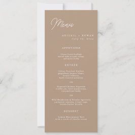 Cartão de Menu de Casamento Longo com Roteiro Mini