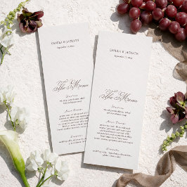 Cartão de Menu de Casamento Marfim e Marrom Vitori