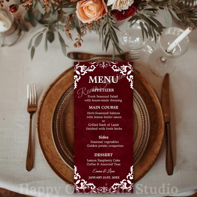 Cartão de Menu de Casamento Mexicano Rústico (Criador carregado)