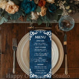 Cartão de Menu de Casamento Mexicano Rústico