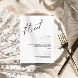 Cartão de Menu de Casamento Minimalista