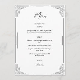 Cartão de Menu de Casamento Minimalista | Cartão d