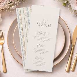 Cartão de Menu de Casamento Minimalista Elegante c