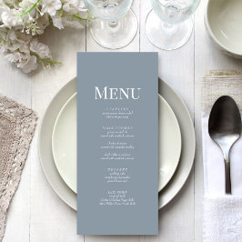 Cartão de Menu de Casamento Minimalista Monograma 