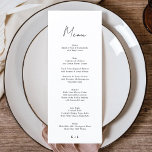 Cartão de Menu de Casamento Mínimo<br><div class="desc">Cartão de Menu de Casamento Mínimo</div>