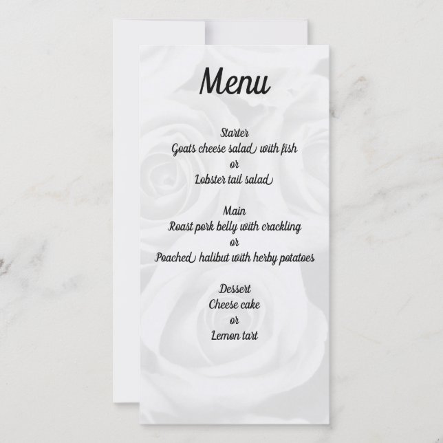 Cartão de Menu de Casamento Mínimo Personalizado (Frente)