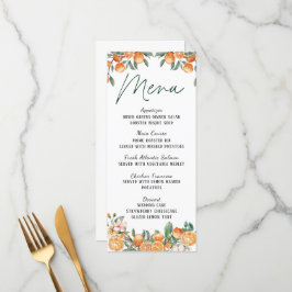 Cartão de Menu de Casamento Moderno Com Citrinos