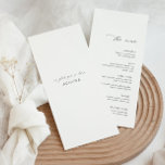 Cartão de menu de casamento moderno com nome de co<br><div class="desc">Único e prático, esse menu moderno inclui o nome de cada convidado, eliminando a necessidade de cartões de lugar separados. Perfeito por adicionar um toque pessoal e na moda ao seu casamento ou chá de panela. Os designs são versáteis, adequados para casamentos, chás de panela, chás de fraldas, aniversários e...</div>