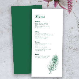 Cartão de Menu de Casamento Moderno de Feather Ver