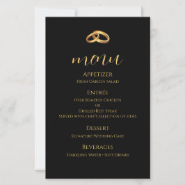 Cartão de Menu de Casamento Ouro Preto