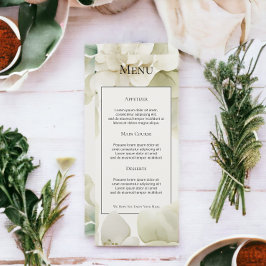 Cartão de Menu de Casamento Personalizado de Folha