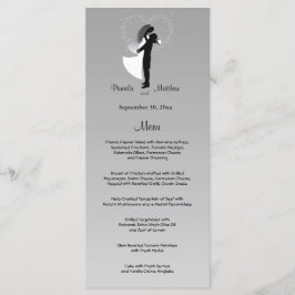 Cartão de Menu de Casamento Personalizável do Silv