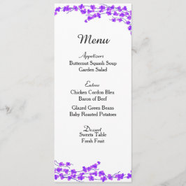 Cartão de Menu de Casamento Purple Blossoms