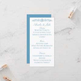 Cartão de Menu de Casamento Regency Blue
