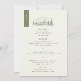 Cartão de Menu de Casamento Sage Mountain