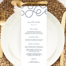 Cartão de Menu de Casamento Sensível | Branca