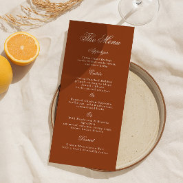 Cartão de Menu de Casamento Terracota Chic Terrest