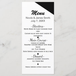 Cartão de Menu de Casamento Triangular Clássico Pr