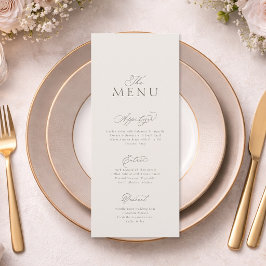 Cartão de Menu de Casamento Vertical Minimalista E
