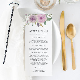 Cartão de Menu de Casamento Violet & Sage