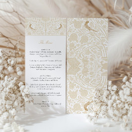 Cartão de Menu de Casamento Vitoriano do ouro
