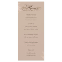Cartão de Menu de Casamento Whispering Pampas