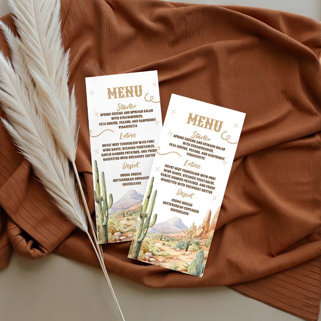 Cartão de Menu de Chá de Bebê Western (Criador carregado)